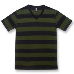 Stripey, Dark Green Top